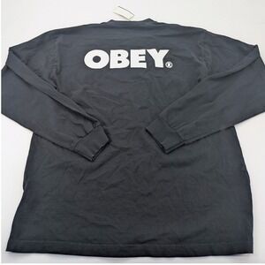 NWT Obey Bold Long Sleeve T-Shirt Black XL Obey Spell Out Crewneck Heavyweight